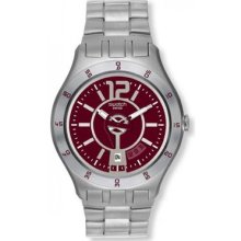 Swatch Men's Stainless Steel Red Dial Watch (Swatch Men's Stainless Steel Red Dial Date Watch)