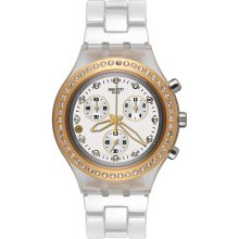 Swatch SVCK4068AG White Dial Plastic Case Chronograph Unisex Watch