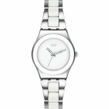 Swatch White Ceramic Unisex Watch YLS141G