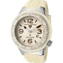 Swiss Legend Men's Neptune Beige Dial Beige Silicone