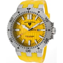 Swiss Legend Watch 10126-07 Men's Challenger Yellow Dial Ss Bezel Yellow