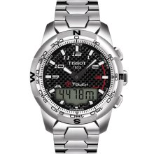 T-Touch II Men's Black Carbon Quartz Multifunction Titanium Watch