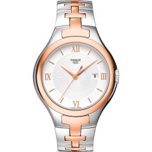 T082.210.22.038.00 Tissot T12 Women's Silver Quratz Trend Watch 2 Tone Pvd Ss