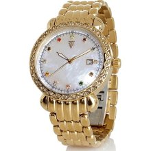 Timepieces By Randy Jackson Round Multicolor Crystal Dial Bracelet