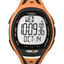 Timex Men's Ironman T5K254 Orange Resin Quartz Watch with Grey Dial