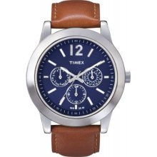 Timex Men's T2M810 Classic Sport Chronograph Brown Strap Watch