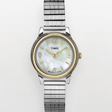 Timex Two Tone Stainless Steel Mother-Of-Pearl Expansion Watch -