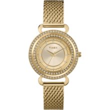 Timex Women's Originals Gold Case, Champagne Dial with Genuine