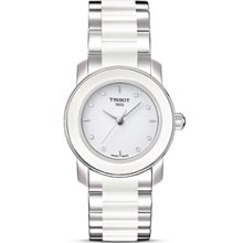 Tissot T-Trend White Ceramic Diamond Ladies Watch T0642102201600