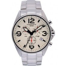 Torgoen T16 Watch - Steel Bracelet, Cream Face (T16202)