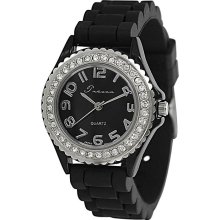 Tressa Women's Rhinestone-accented Silicone Watch