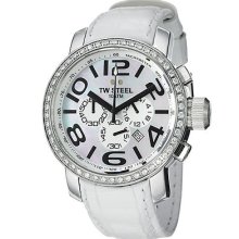 Tw Steel Men's 'grandeur' Mother Of Pearl Dial White Strap Watch