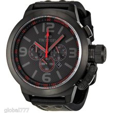 Tw Steel Men's Tw903 Cool Black Black Leather Strap Watch