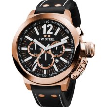 TW Steel Rose Gold Chronograph Watch Black/ Black