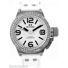 Tw Steel Tw35 Canteen Date 45mm 3 Hand Swarovski Lady Fast Shipping