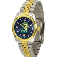 UNCW NC Wilmington Men's Stainless Steel Alumni Dress Watch