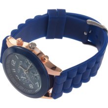 Unisex Geneva Silicone Crystal Lady Jelly Gel Quartz Analog Sports Wrist Watch