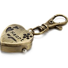 Unisex Heart-shaped Alloy Analog Keychain Quartz Watch (Bronze)