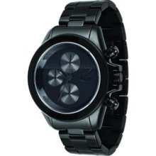 Unisex ZR2004 ZR-2 Minimalist Polished Black Chronograph