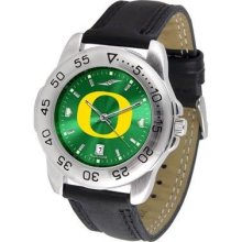 University of Oregon Ducks Men's Leather Band Sports Watch