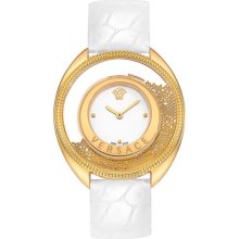 Versace 'Destiny Spirit' Croc Embossed Strap Watch, 39mm