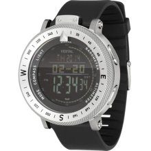 Vestal Guide: Altitude-Barometer-Compass Black Band with Negative Case Watch