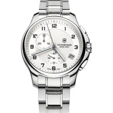 Victorinox Swiss Army 'Officer's' Chronograph Bracelet Watch Silver