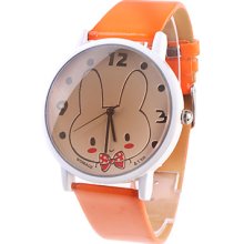 Watch Cute Rabbit With Orange Watchband A139