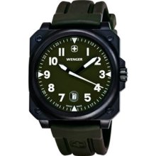 Wenger Men's Aerograph Cockpit Nato Rectangle Dial Rubber Strap Watch