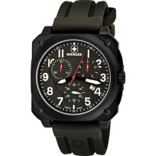 Wenger Men's AeroGraph Cockpit Chrono NATO Green Watch (Green)