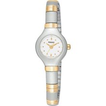 Women Pulsar PPH514 Dress Two Tone Stainless Steel White Dial Exp ...