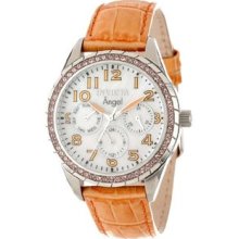 Women's 12606 Angel White Mother-Of-Pearl Dial Crystal Accented Light