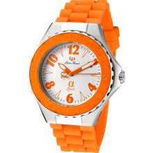 Women's A Sport White Dial Orange Silicone