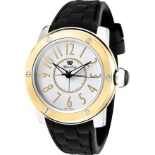 Women's Aqua Rock White Enamel Dial Black Silicone ...