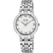 Women's Bella Eco-Drive Stainless Steel Case and Bracelet Silver Tone Dial