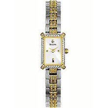 Women's Bulova 98l107 Two-tone Stainless Crystal Bracelet Watch 6.5