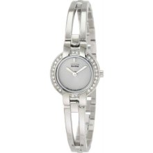 Women's Eco-Drive Bangle Style Silhouette Crystal Silver Tone Dial