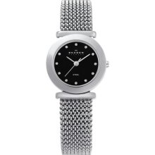 Women's Stainless Steel Case and Mesh Bracelet Black Tone Dial Quartz