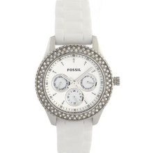 Women's White Fossil Stella Glitz Watch Es3001