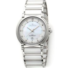 Xanthian Stainless Steel 34.5Mm Mother-Of-Pearl Dial Ceramic Bracelet