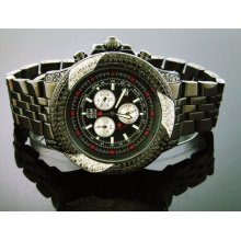 XLNC Round 4.50CT Diamonds 51MM Stainless steel Watch