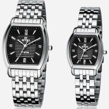 1 Pair Watch Commercial Casual Stainless Steel Time/date Lovers Eyki Watch