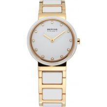 10729-751 Bering Time Ladies Ceramic White Gold Watch