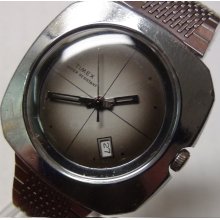 1975 Timex Men's Silver Quadrant Dial Calendar Watch w/ Strap