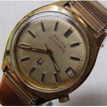 1976 Bulova Accutron Gold Men's Calendar Watch w/ Bulova Bracelet