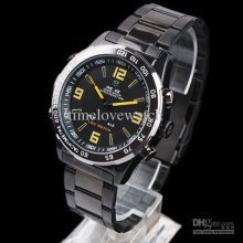1pcs Selling Black Paint Led Digital Yellow Index Day-date Alarm Sta