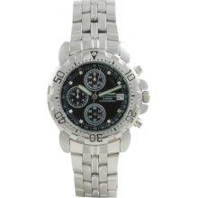 241269DM-BK Krug Baumen Sportsmaster Black Diamond Mens Chronograph Sp...