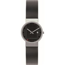 412 Jacob Jensen Mens Clear All Black Watch