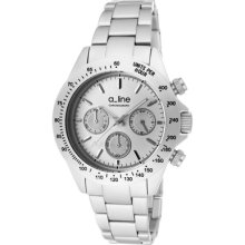 a_line Watches Women's Amore Chronograph Silver Dial Silver Tone Alumi