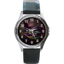 Abstract GraphicRound Metal Watch 08